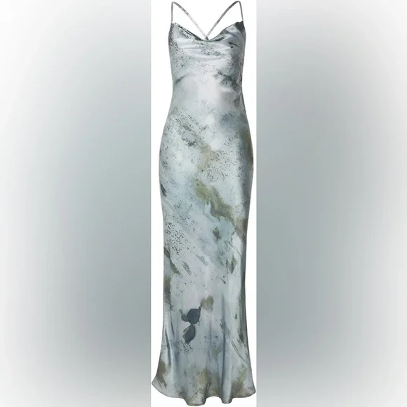 Topshop Cowl Neck Satin Maxi Dress